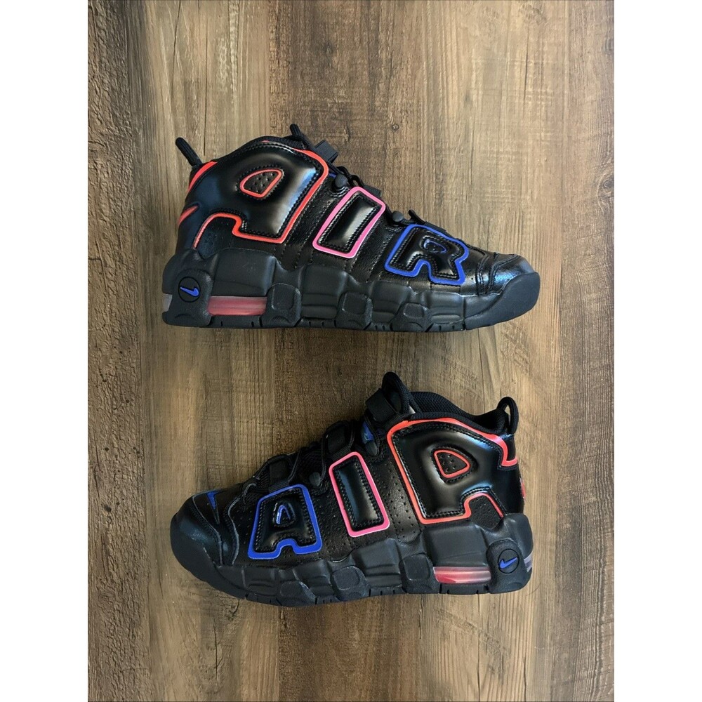 Nike Air More Uptempo 'Electric' Black Sneakers Size 6.5Y / 8W FD1012-001